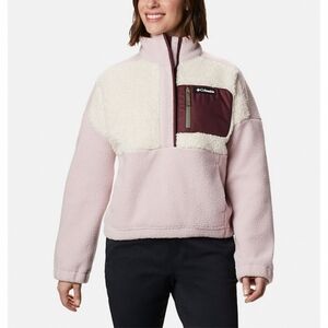 Columbia Lodge Sherpa Pullover Size Medium Pink Blush